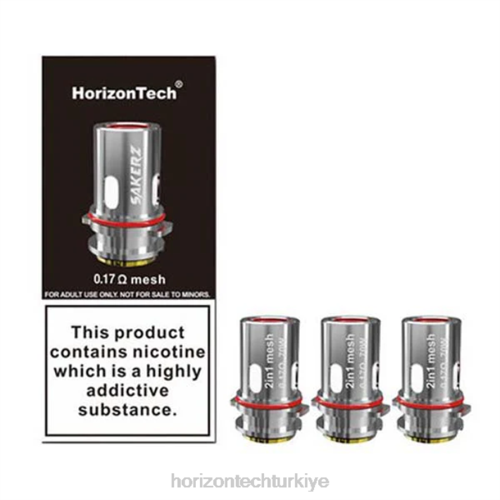 HorizonTech Sakerz bobinler (3'lü paket) 2'si 1 arada ağ 0,17ohm (3'lü paket) L26T6 Horizon Tech Vape Tank