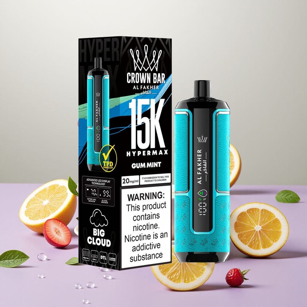 Wholesale Turkey Al Fakher Crown Bar 15K 22ml 600mAh Sakız Nane