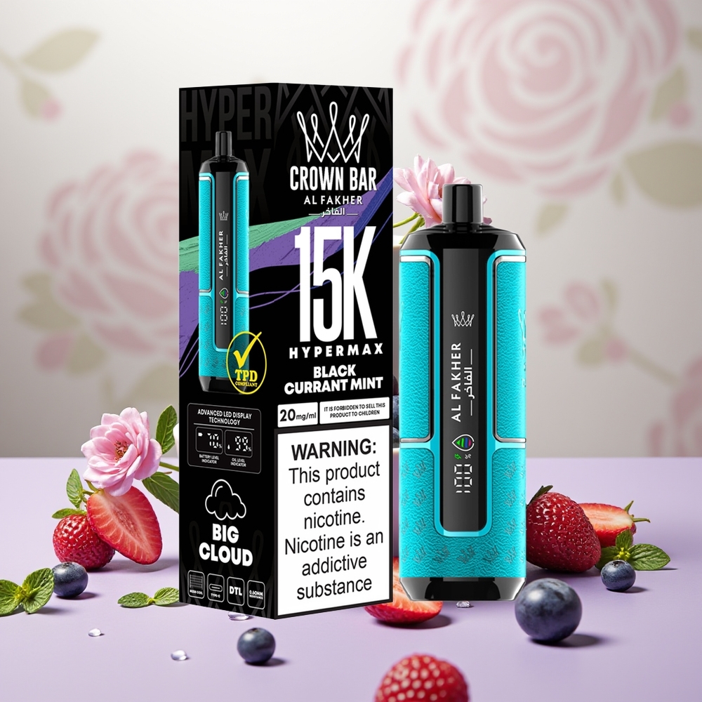 Wholesale Turkey Al Fakher Crown Bar 15K 600mAh Blackcurrant Nane