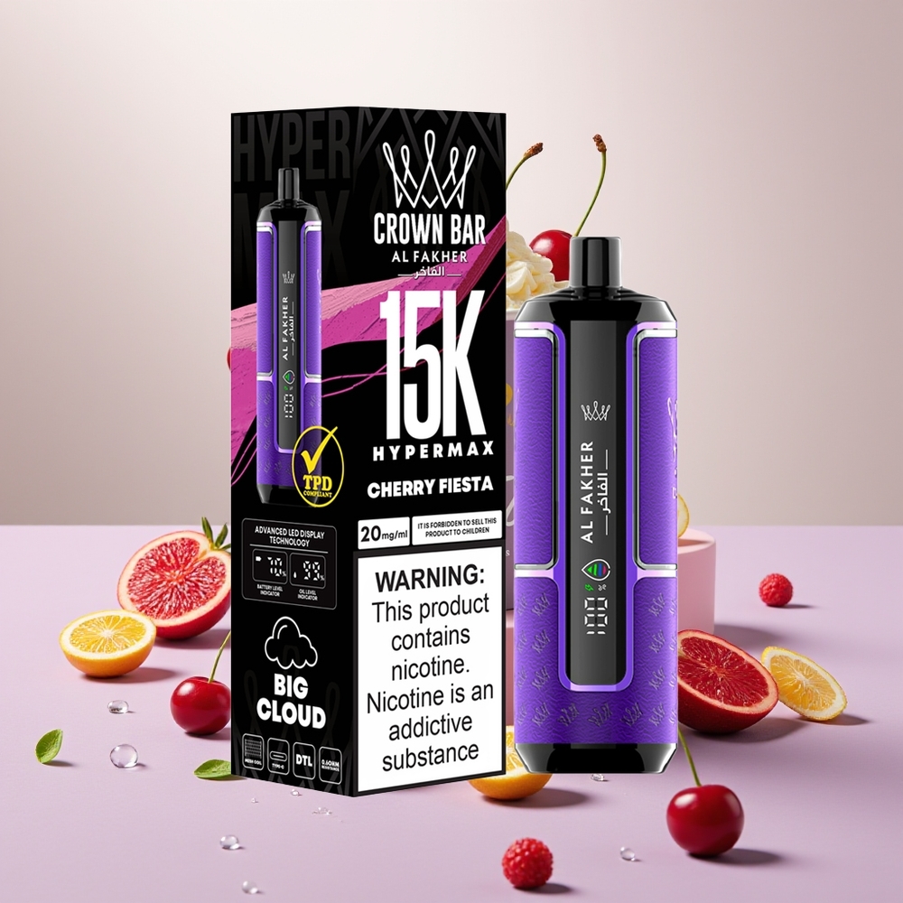 Wholesale Turkey Al Fakher Crown Bar 15K 600mAh Kiraz Fiesta