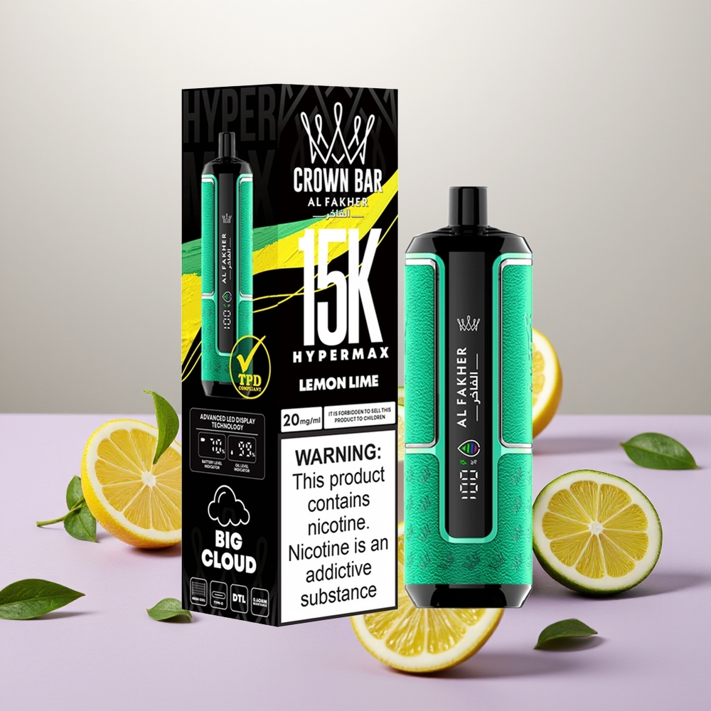 Wholesale Turkey Al Fakher Crown Bar 15K Hypermax 22ml 600mAh Limon Misket