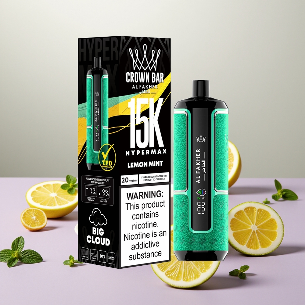 Wholesale Turkey Al Fakher Crown Bar 15K Hypermax 600mAh Limon Nane