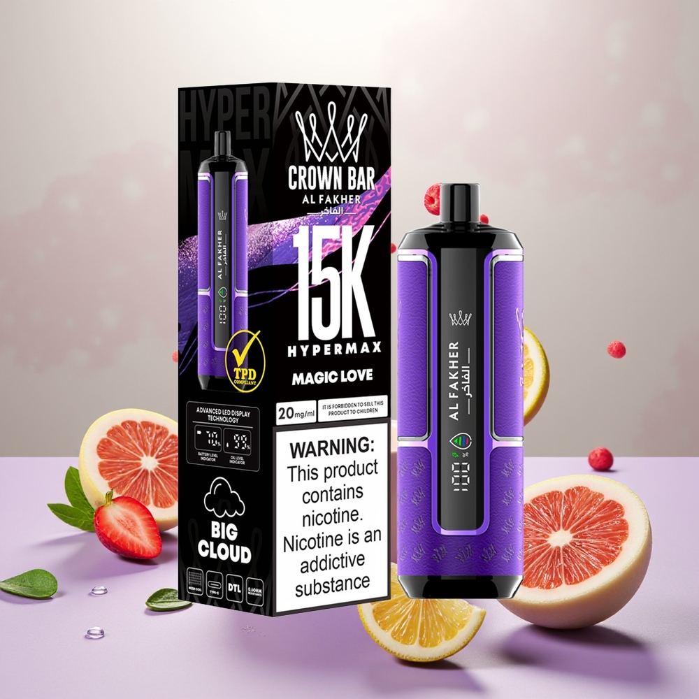 Wholesale Turkey Al Fakher Crown Bar 15K Hypermax 600mAh Magic Aşk