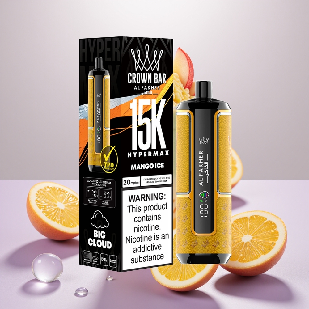 Wholesale Turkey Al Fakher Crown Bar 15K Hypermax 600mAh Mango Buz