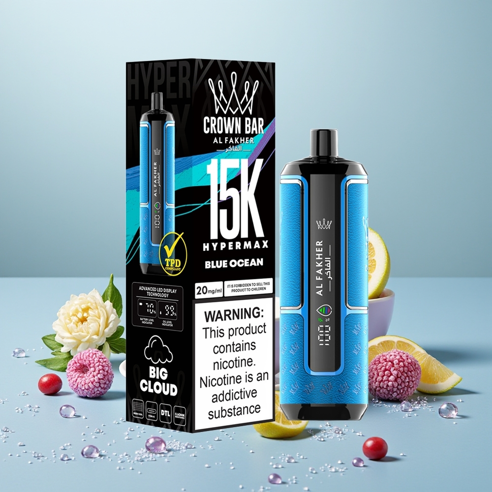 Wholesale Turkey Al Fakher Crown Bar 15K Hypermax 600mAh Mavi Okyanus