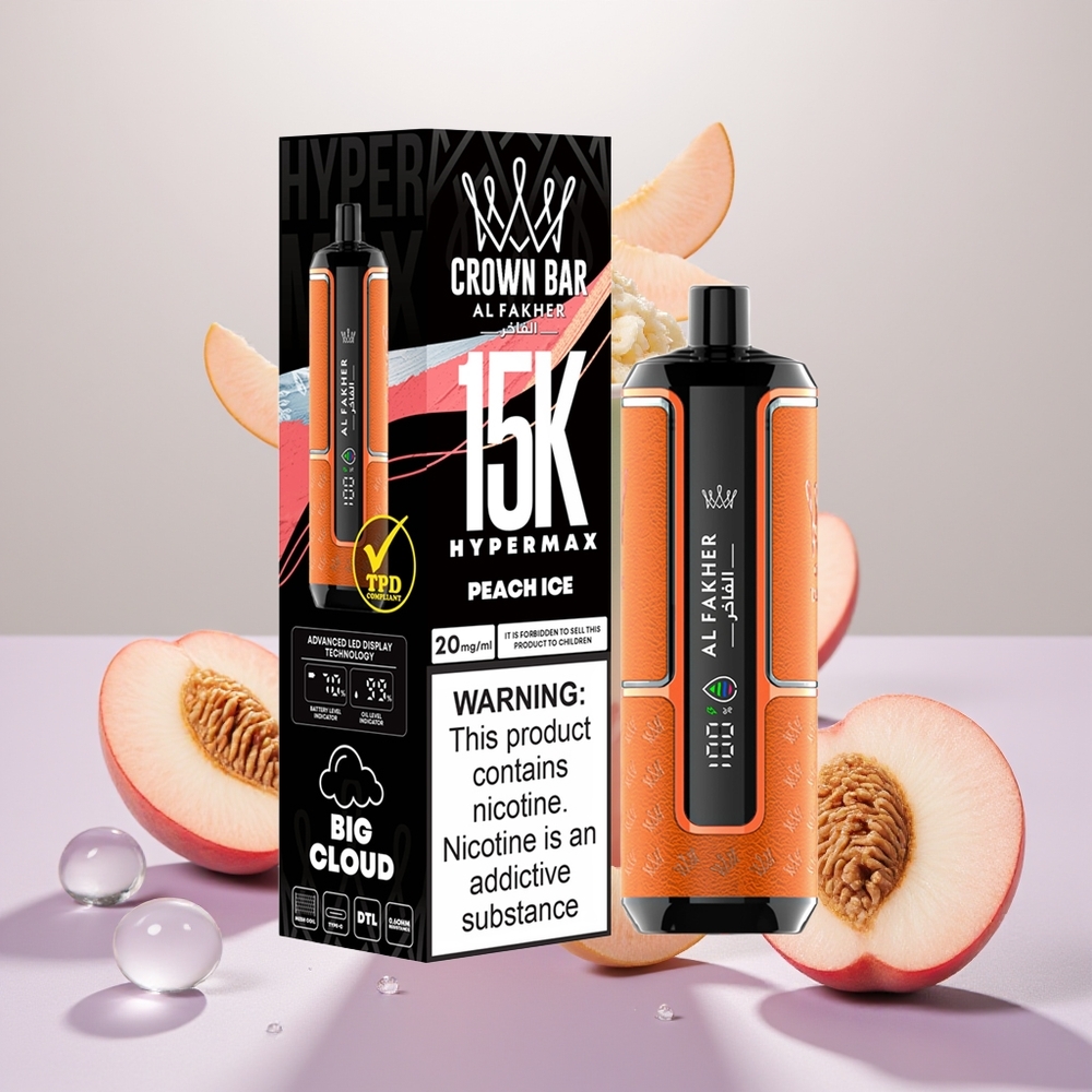 Wholesale Turkey Al Fakher Crown Bar 15K Hypermax 600mAh Şeftali Buz
