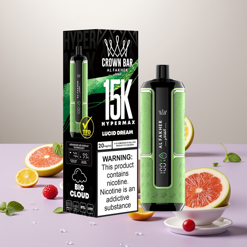 Wholesale Turkey Al Fakher Crown Bar 15.000 Ağız 22ml 600mAh Lucid Rüya