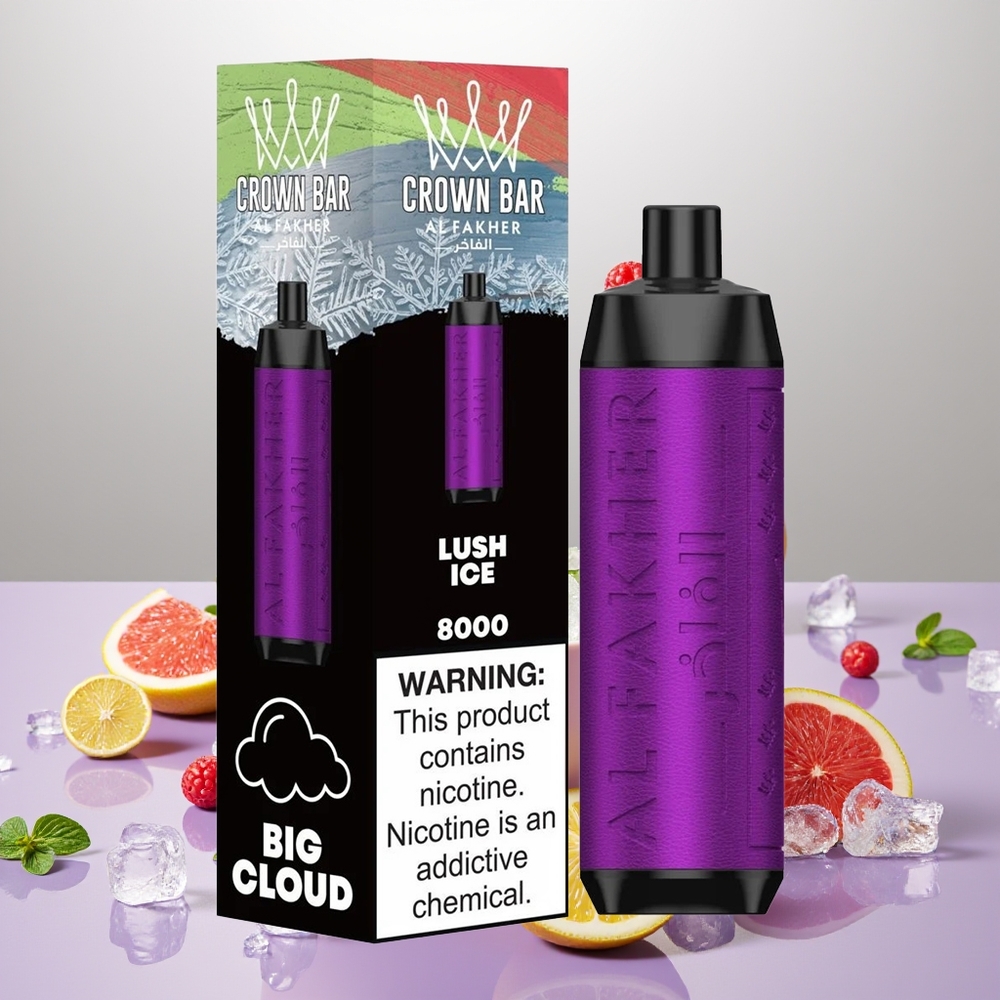 Wholesale Turkey Al Fakher Crown Bar 8000 18ml USB Type-C Buzlu Lüks