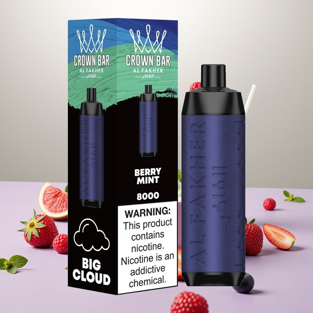 Wholesale Turkey Al Fakher Crown Bar 8000 18ml Çilek Nane Tek Kullanımlık Vape