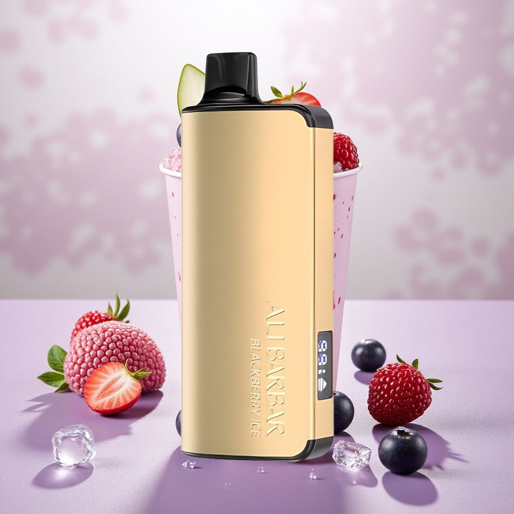 Wholesale Turkey Alibarbar Ingot 9000 Puffs 2350mah LED Display Böğürtlen Buz
