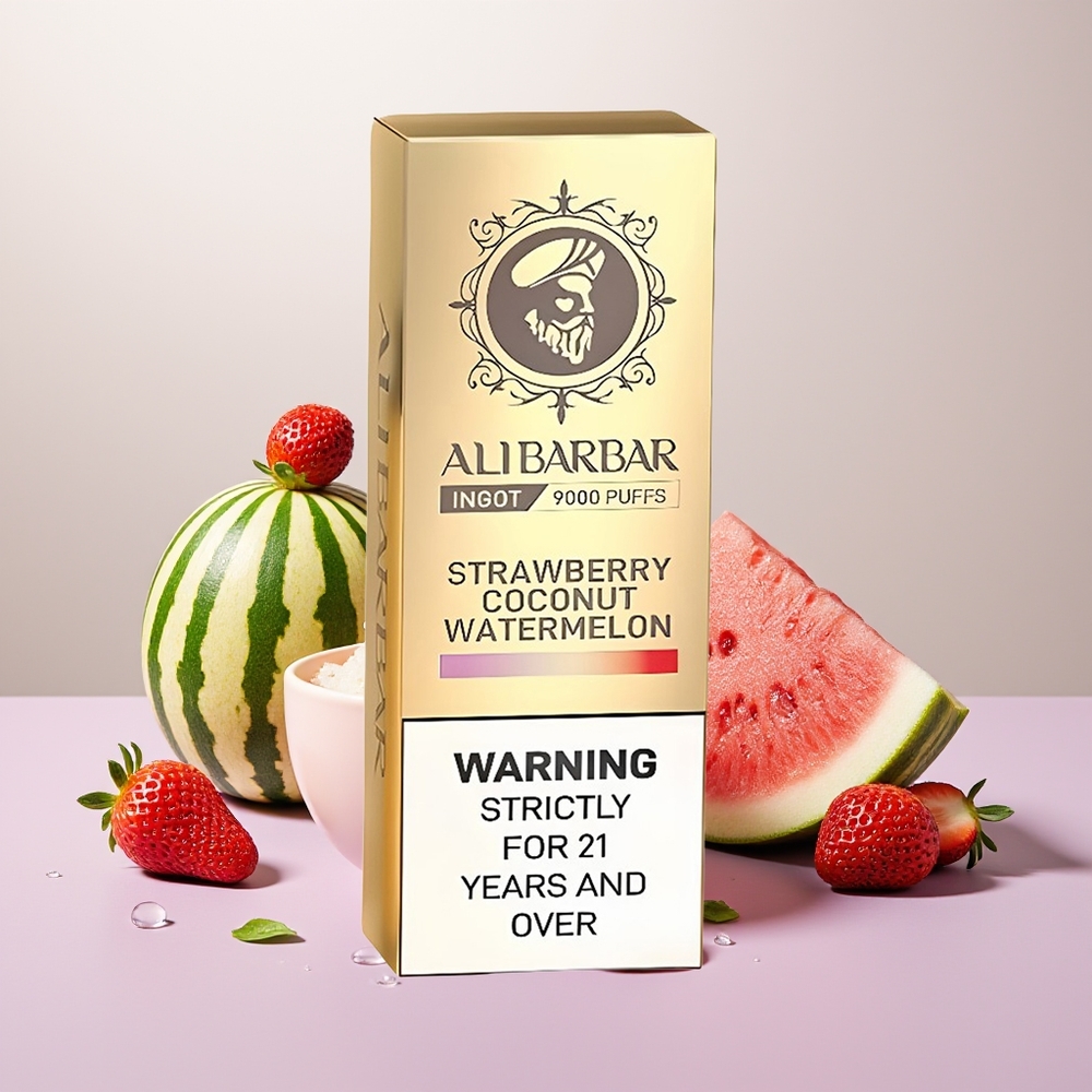 Wholesale Turkey Alibarbar Ingot 9000 Puffs 2350mah LED Display Çilek Hindistan Cevizi Karpuz
