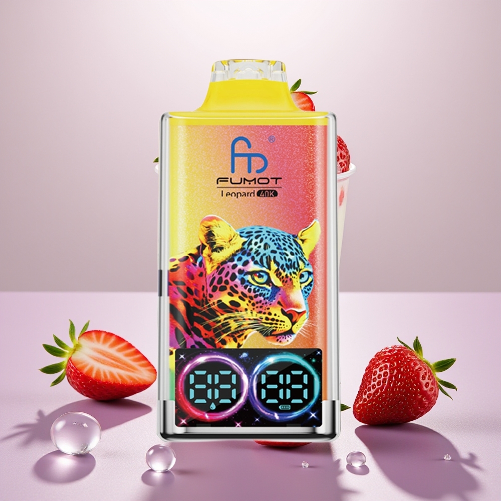 Wholesale Turkey Fumot Leopard 40K Puffs Dual Mesh Çilek Buz Tek Kullanımlık Vape