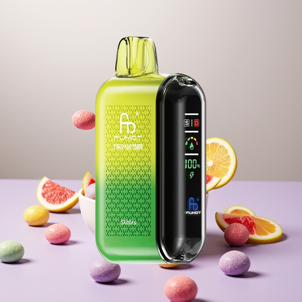 Wholesale Turkey Fumot Tornado 20000 Puffs 850mAh Dual Mesh Coil Gökkuşağı Şekerleri