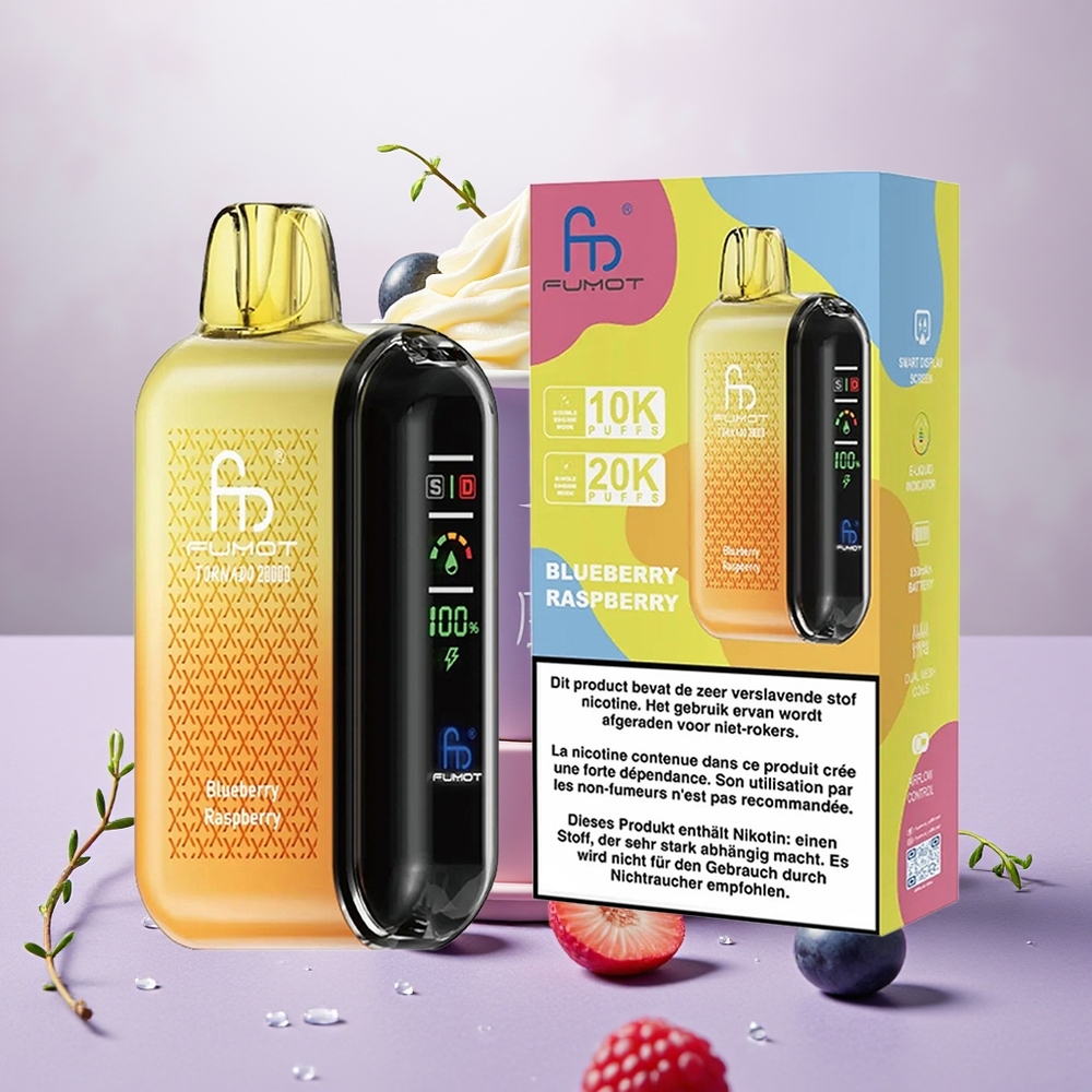 Wholesale Turkey Fumot Tornado 20000 Puffs Dual Mesh Airflow Control Ahududu Böğürtlen