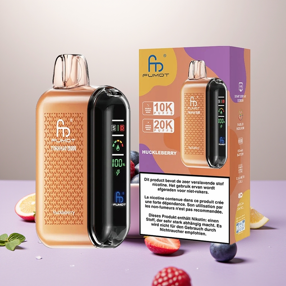 Wholesale Turkey Fumot Tornado 20000 Puffs Dual Mesh Akıllı Ekran Böğürtlen Aromalı
