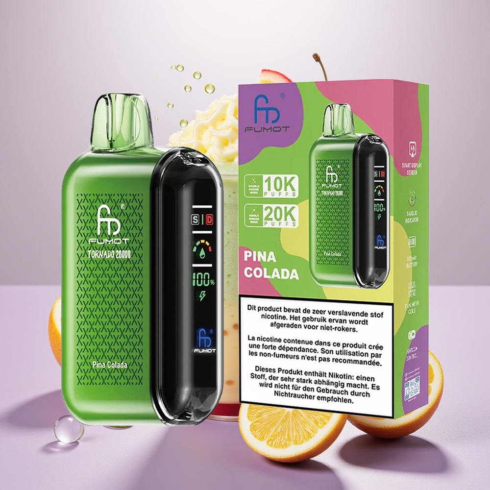 Wholesale Turkey Fumot Tornado 20000 Puffs Dual Mesh Coil 20ml E-liquid Ananas Kolada