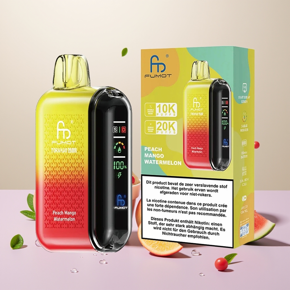 Wholesale Turkey Fumot Tornado 20000 Puffs Dual Mesh Coil 850mAh Şeftali Mango Karpuz