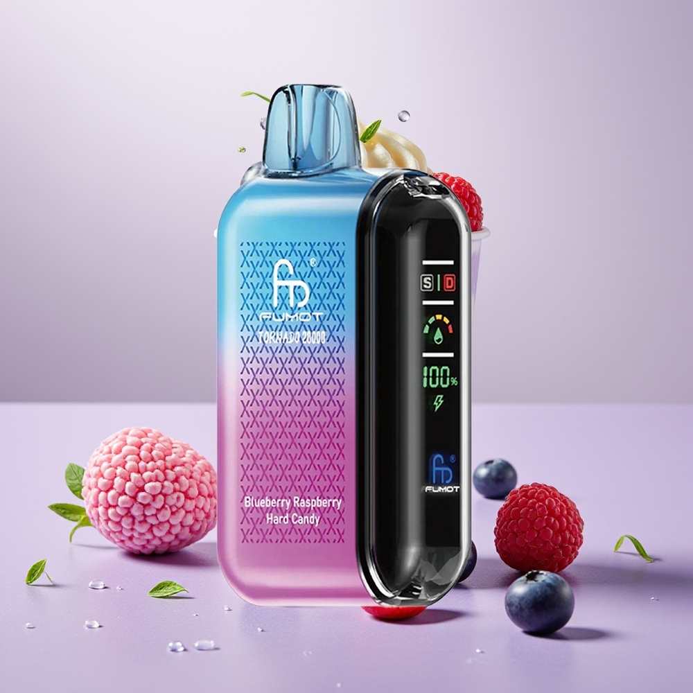 Wholesale Turkey Fumot Tornado 20000 Puffs Dual Mesh Coil Smart Display Ahududu Şekerleme