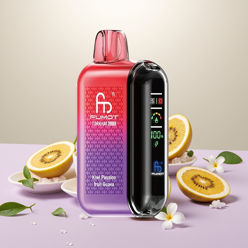 Wholesale Turkey Fumot Tornado 20000 Puffs Dual Mesh Coil Smart Display Kiwi Tutku Meyvesi Guava