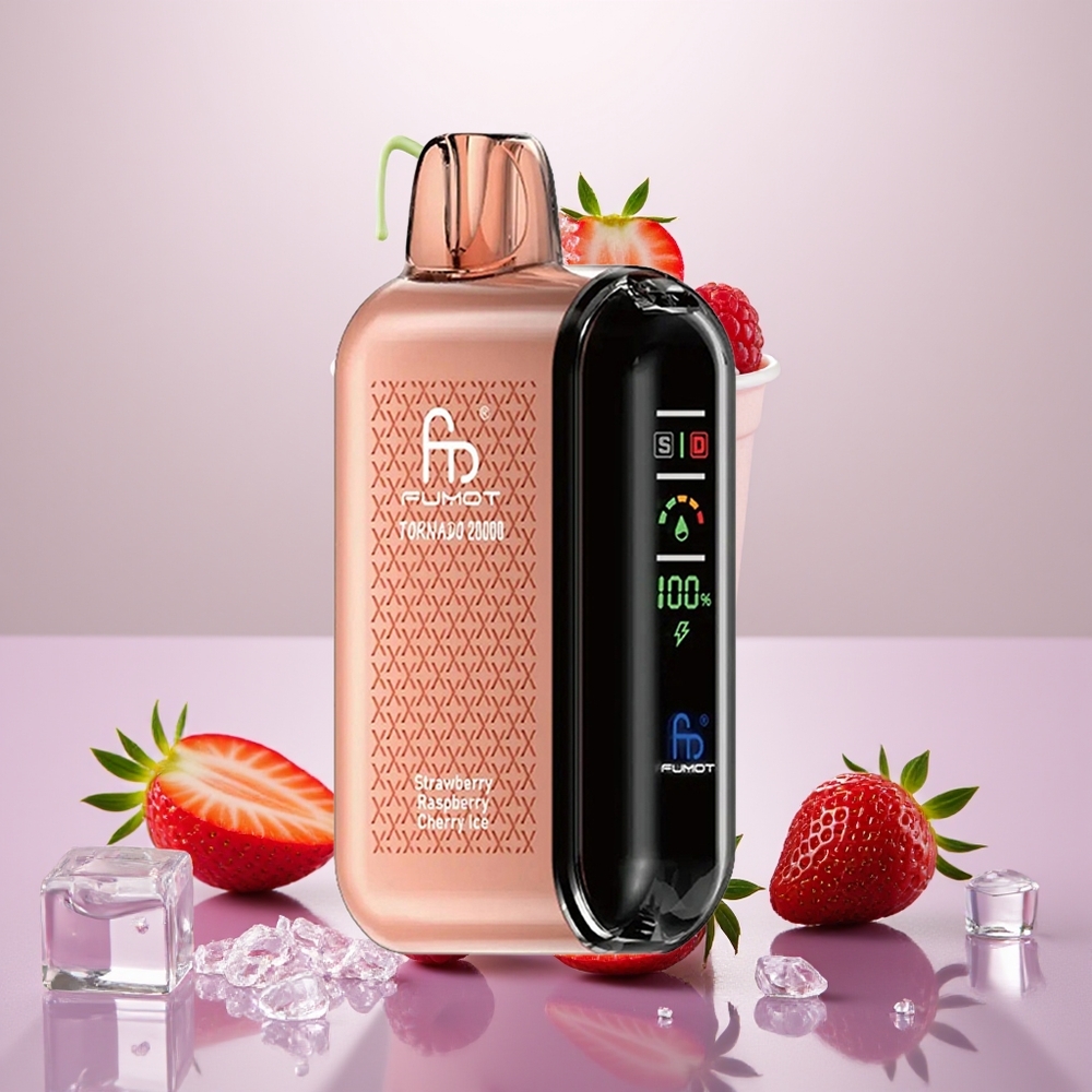 Wholesale Turkey Fumot Tornado 20000 Puffs Dual Mesh Coil Smart Display Çilek Ahududu Kiraz Buz