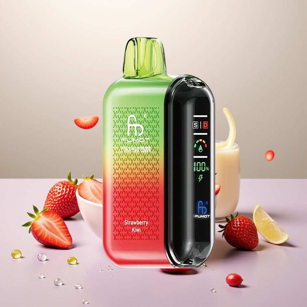 Wholesale Turkey Fumot Tornado 20000 Puffs Dual Mesh Coil Smart Display Çilek Kivi