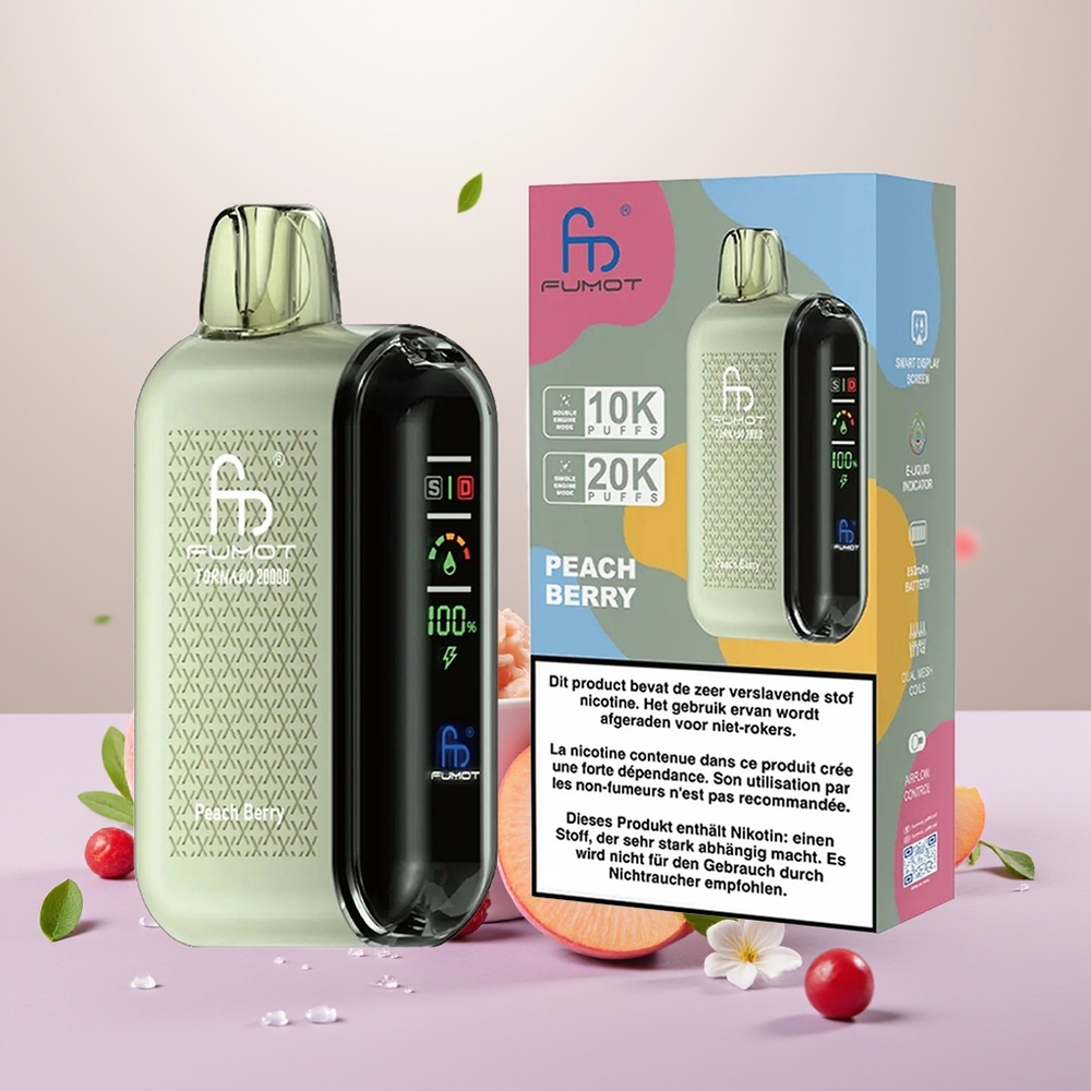 Wholesale Turkey Fumot Tornado 20000 Puffs Dual Mesh Coil Şeftali Çilek