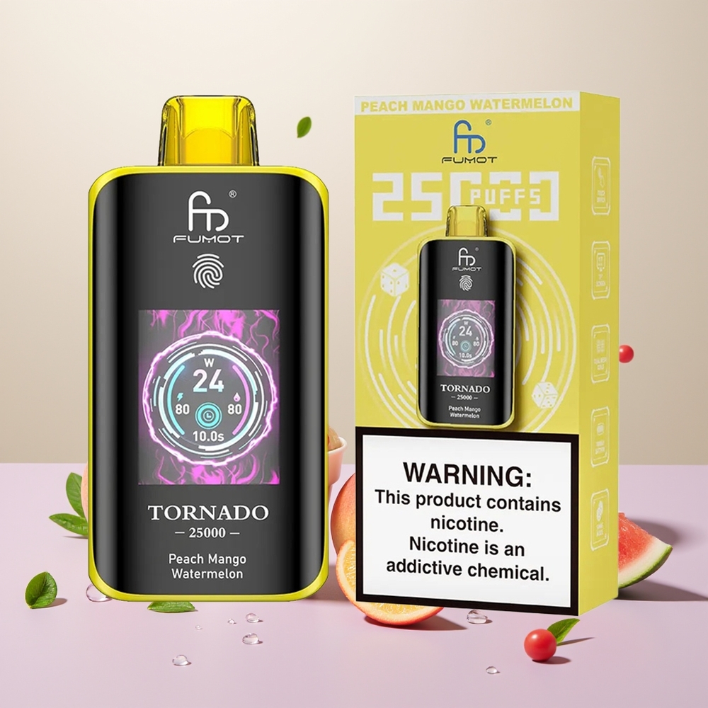 Wholesale Turkey Fumot Tornado 25000 Puffs 700mAh 20ml Şeftali Mango Karpuz