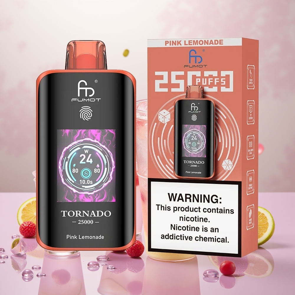 Wholesale Turkey Fumot Tornado 25000 Puffs 700mAh Rechargeable Pembe Limonata