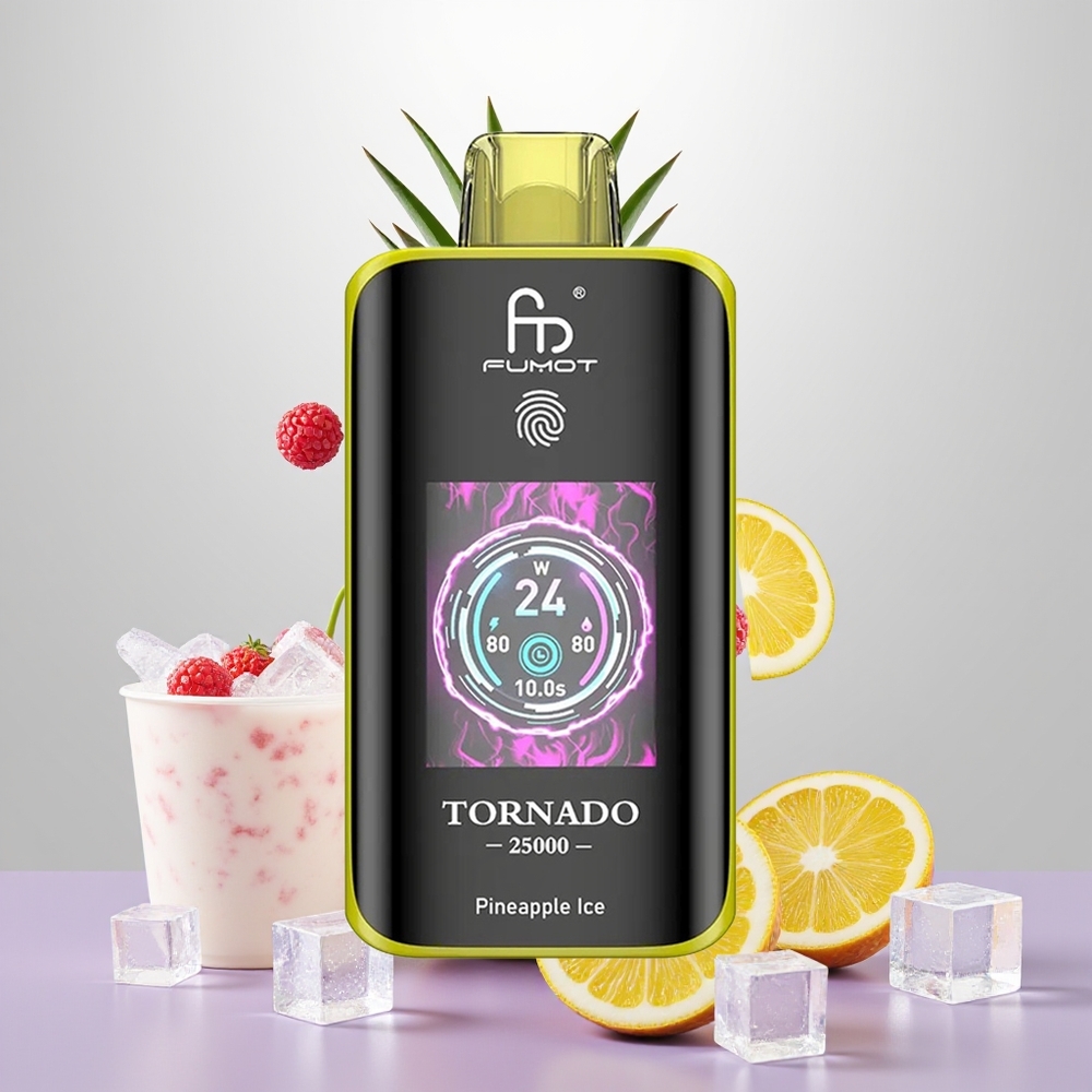 Wholesale Turkey Fumot Tornado 25000 Puffs HD Screen Type-C Ananas Buz