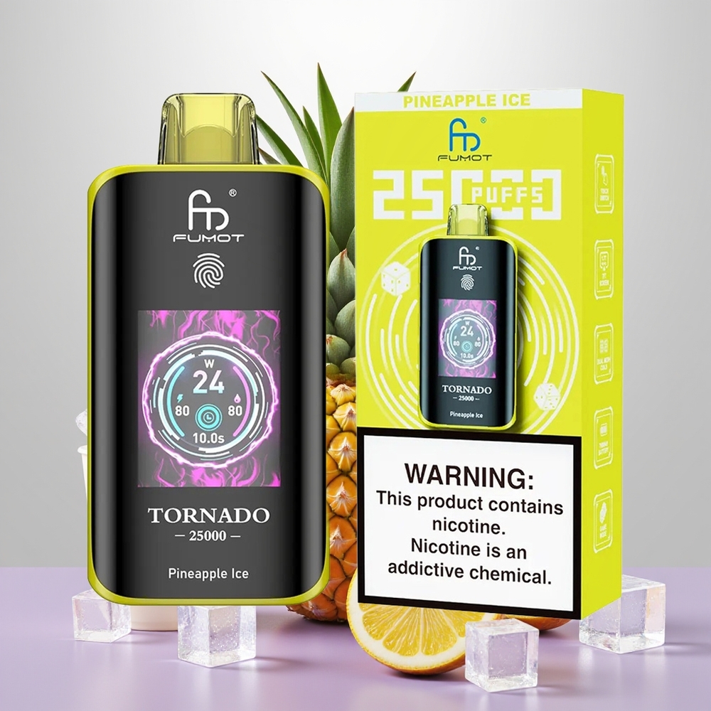 Wholesale Turkey Fumot Tornado 25000 Puffs HD Screen Type-C Ananas Buz