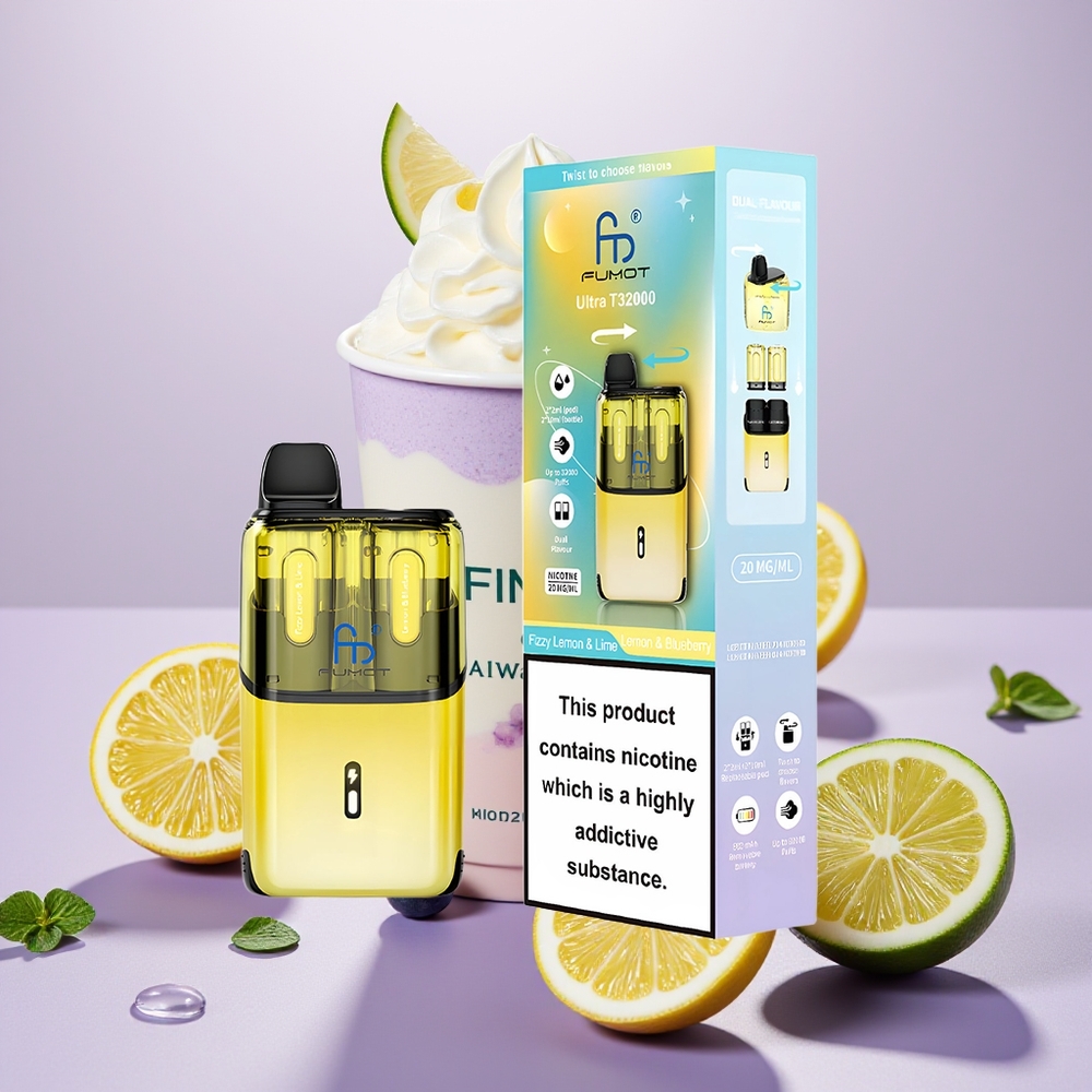 Wholesale Turkey Fumot Ultra T32000 32000 Puff Type-C Fast Şeffaf Limon & Mavi Limon & Yaban Mersini