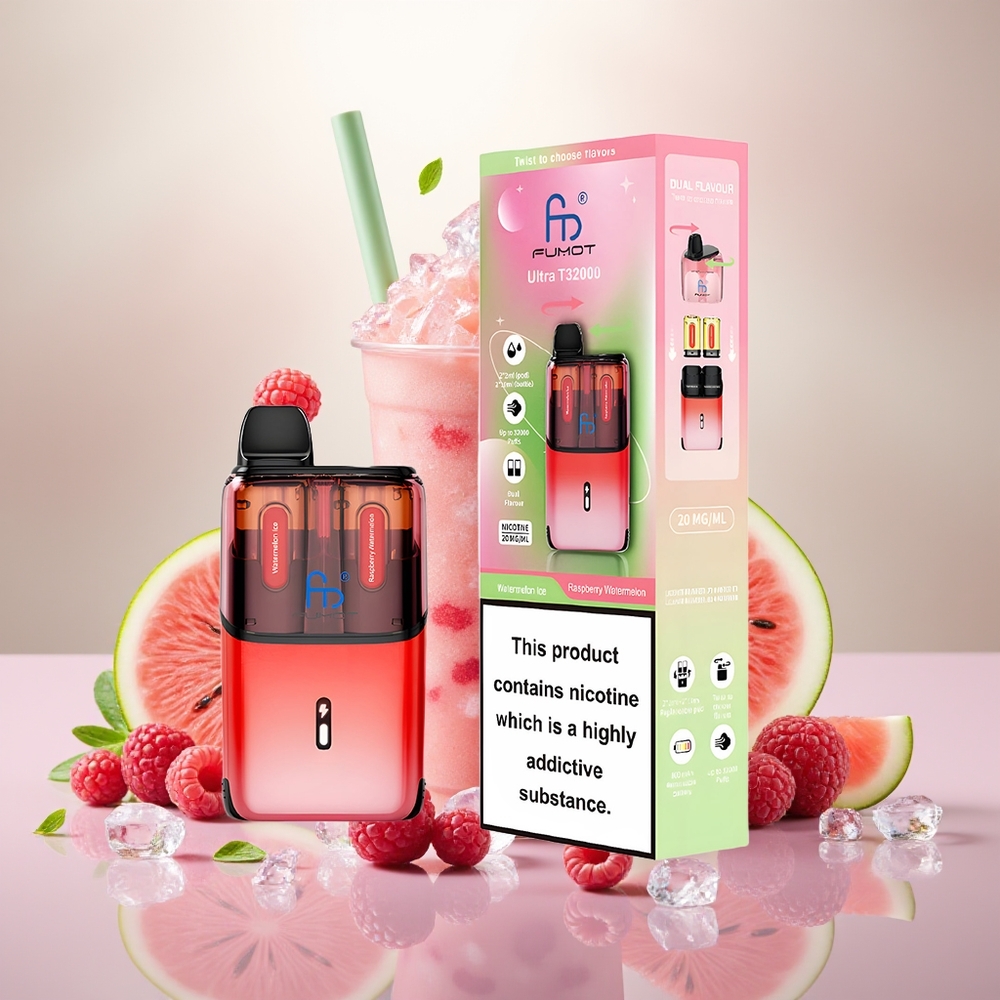 Wholesale Turkey Fumot Ultra T32000 32000 Puff Type-C Fast Şeftali Buzlu - Ahududu Şeftali