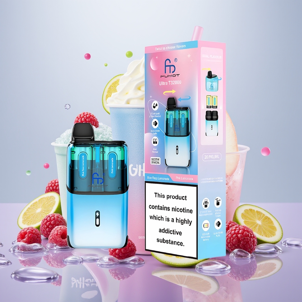 Wholesale Turkey Fumot Ultra T32000 32000 Puffs 24ml Mavi Ahududu Limonata - Pembe Limonata