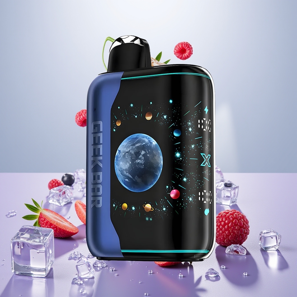 Wholesale Turkey GEEK BAR Platinum Edition 25000 Puff Dynamic 3D Ekran Blue Razz Ice
