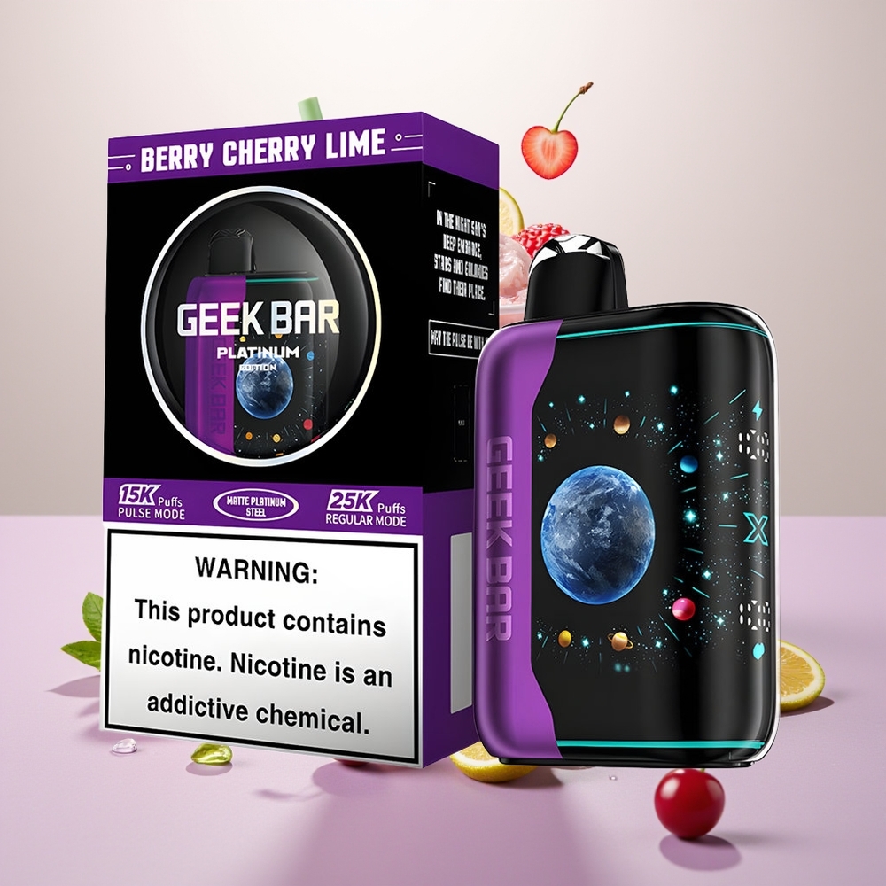 Wholesale Turkey GEEK BAR Platinum Edition 25000 Puffs Dual Mesh Çilek Kiraz Lime