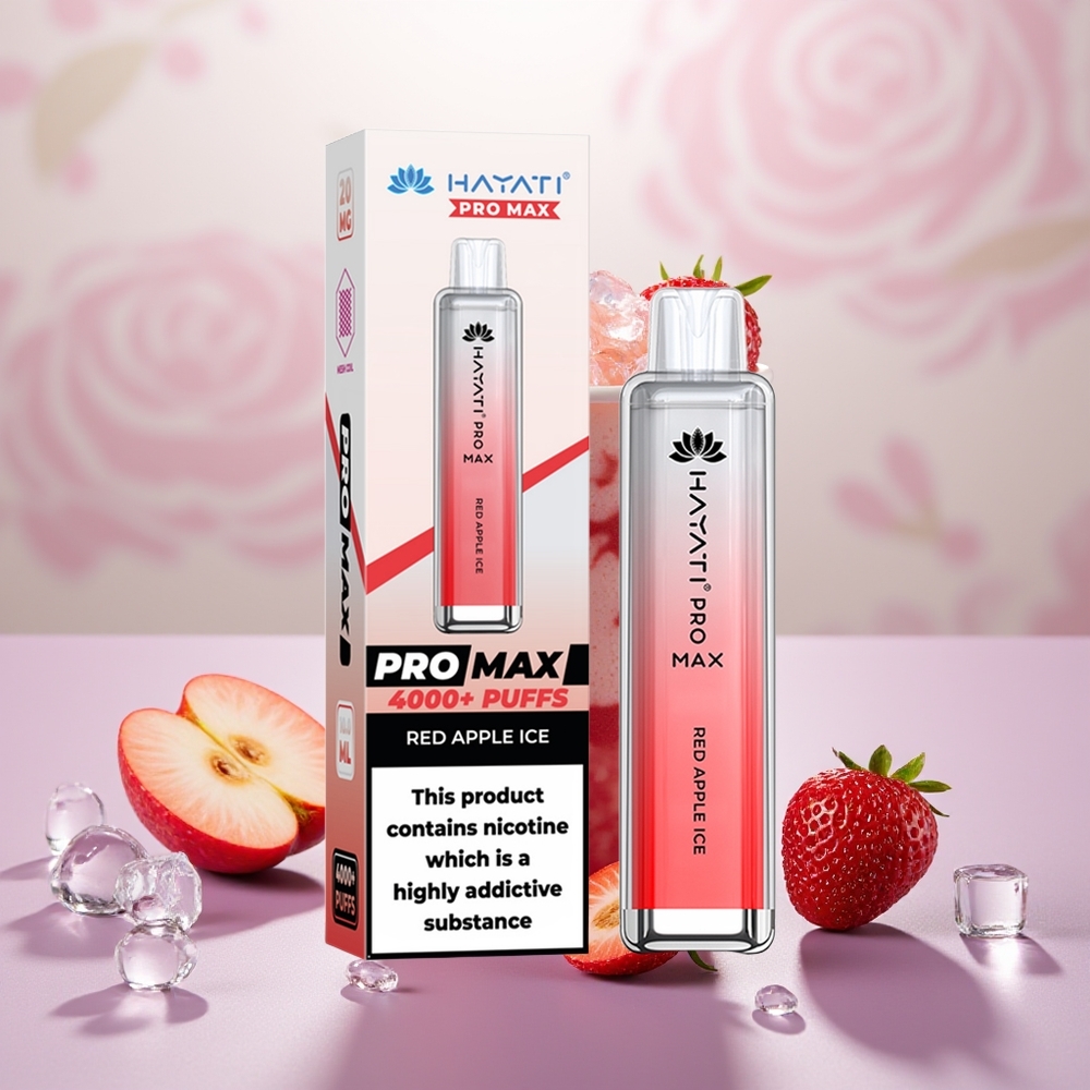 Wholesale Turkey Hayati Pro Max 4000 Puf Şarj Edilebilir Kırmızı Elma Buz
