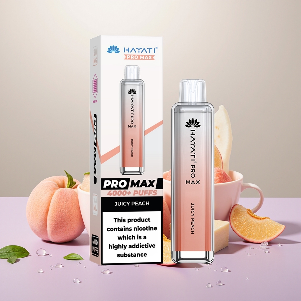 Wholesale Turkey Hayati Pro Max 4000 Puf Şarj Edilebilir Şeftali Aromalı