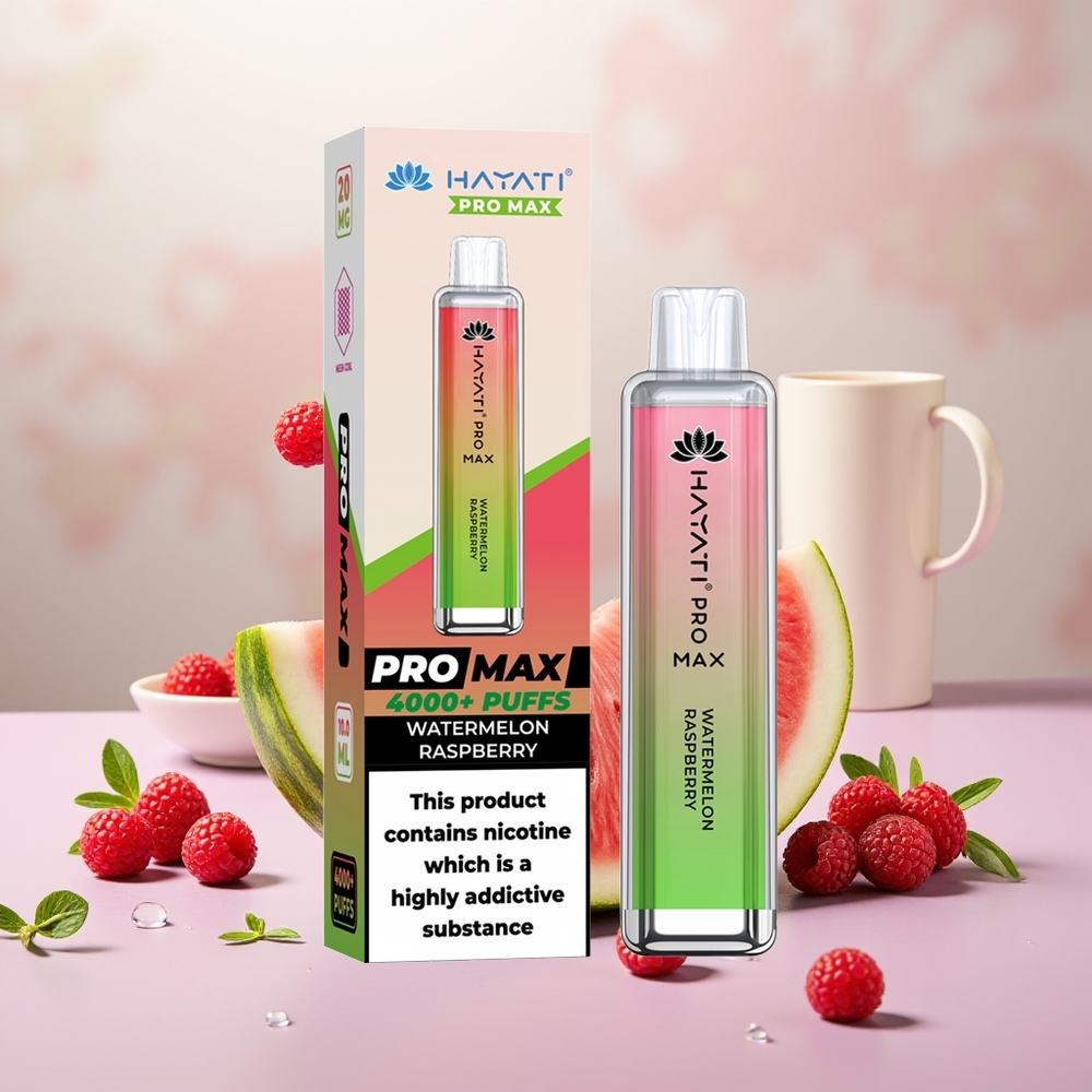 Wholesale Turkey Hayati Pro Max 4000 Puff 5% Nikotin Şarj Edilebilir Karpuz Ahududu
