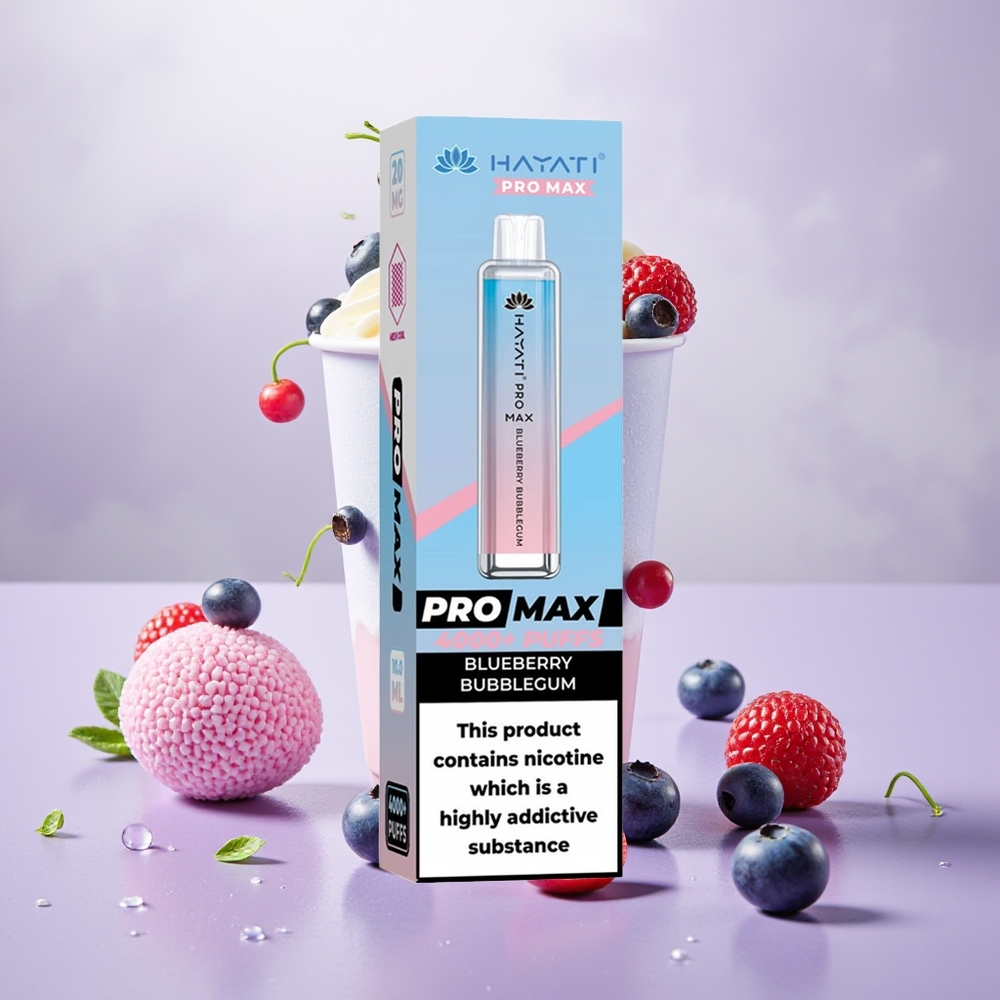 Wholesale Turkey Hayati Pro Max 4000 Puff Rechargeable LED Mavi Böğürtlenli Sakız