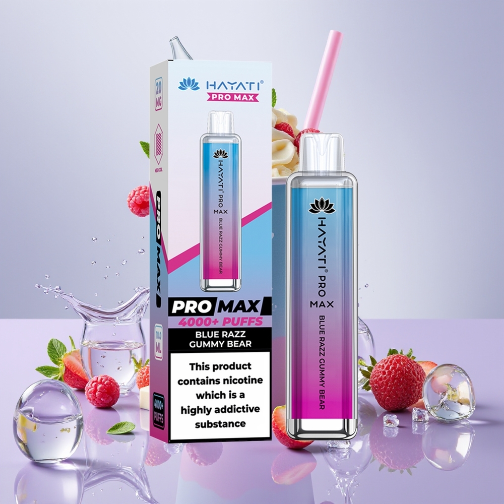 Wholesale Turkey Hayati Pro Max 4000 Puffs 1400mAh Mavi Ahudulu Sakızlı Ayı