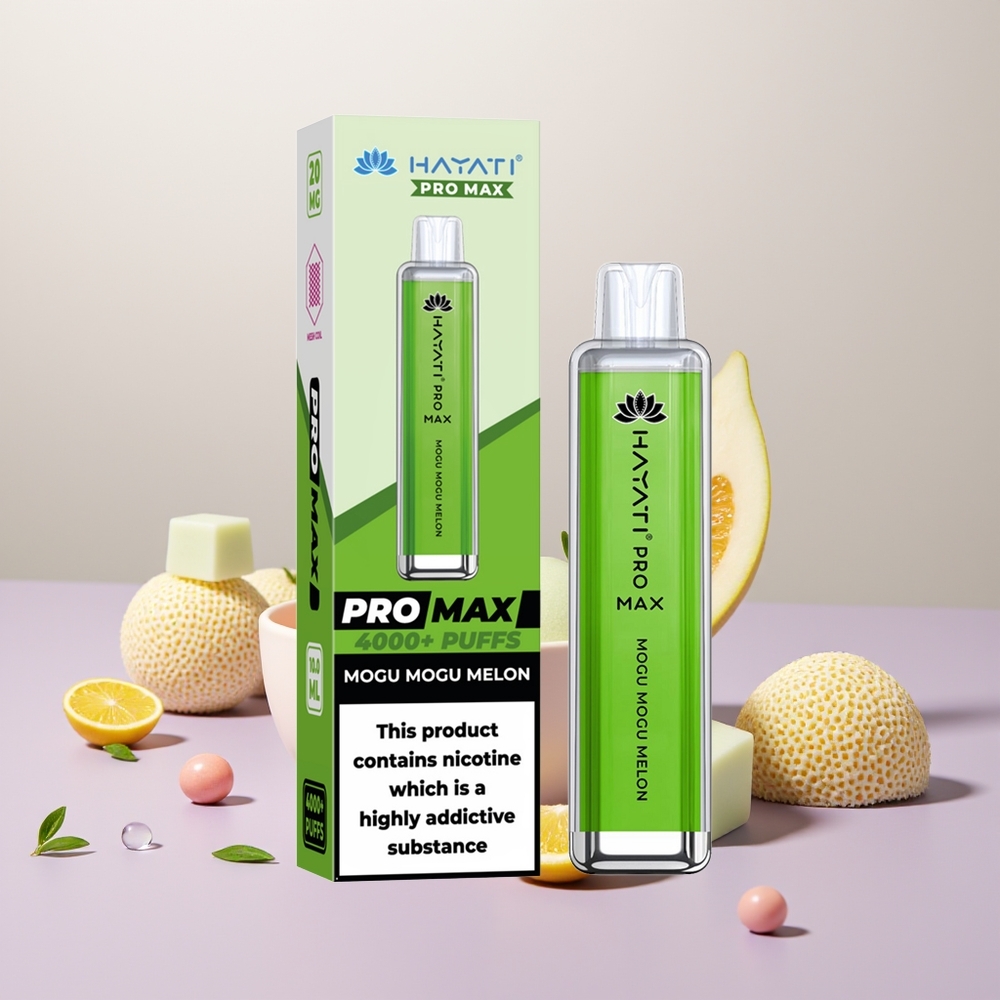 Wholesale Turkey Hayati Pro Max 4000 Puffs 5% Nikotin Şarjlı Mogu Mogu Kavun