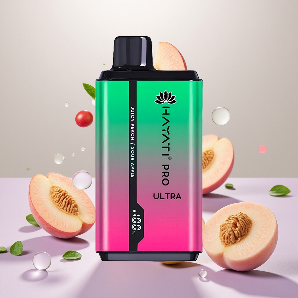 Wholesale Turkey Hayati Pro Ultra 15000 Puffs 850mAh Sour Apple Juicy Peach