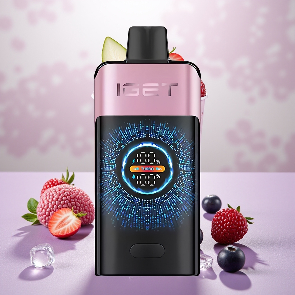 Wholesale Turkey IGET ONE 12000 Puffs 2700 mAh Büyük Kavisli Renkli Ekran Böğürtlen Buz