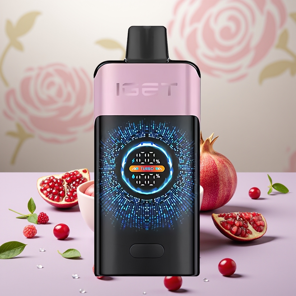 Wholesale Turkey IGET ONE 12000 Puffs 2700 mAh Büyük Kavisli Renkli Ekran Vişne Nar