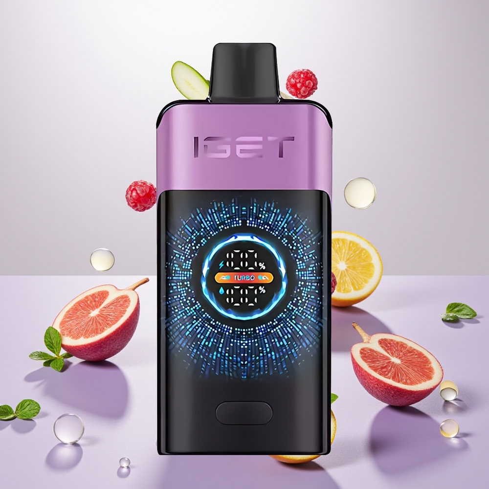 Wholesale Turkey IGET ONE 12000 Puffs Tek Kullanımlık Vape 2700 mAh Büyük Eğimli Renkli Ekran Üzüm