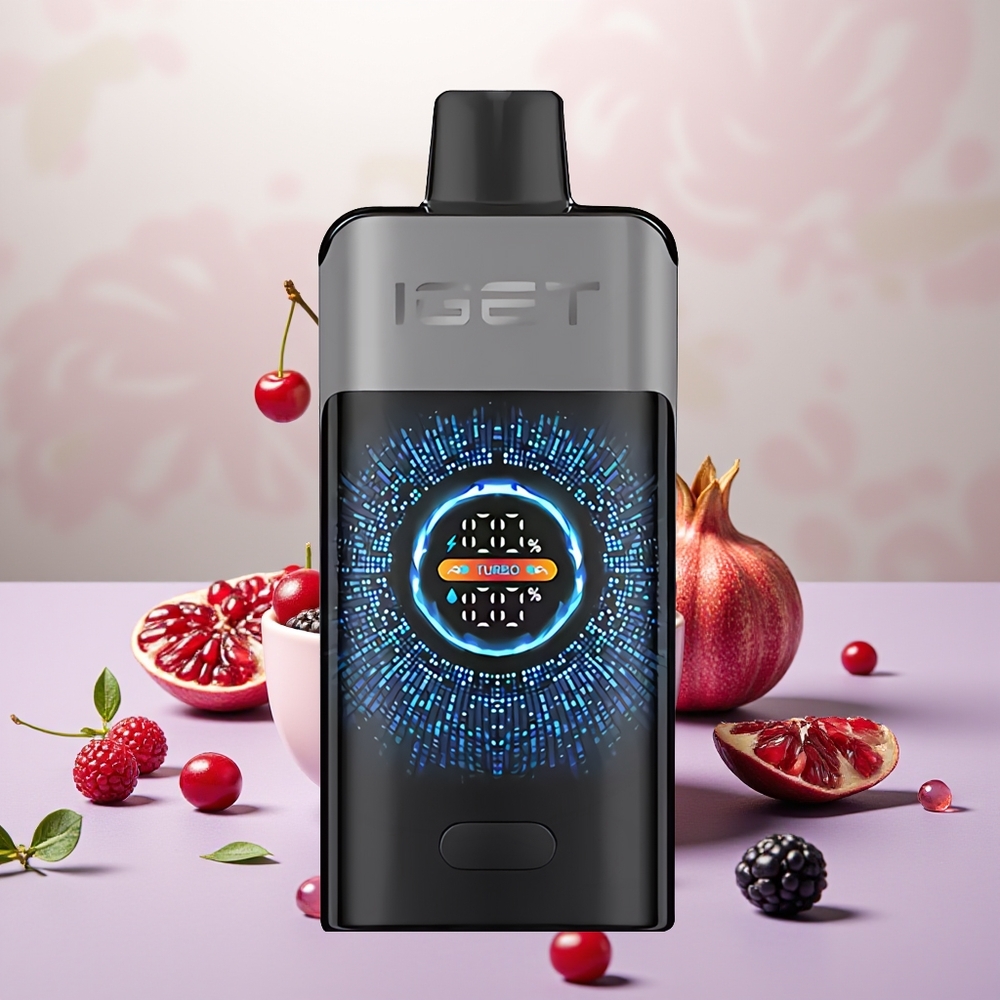 Wholesale Turkey IGET ONE 12000 Puffs Tek Kullanımlık Vape 2700 mAh Large Curved Color Screen Böğürtlen Kış Kirazı Nar