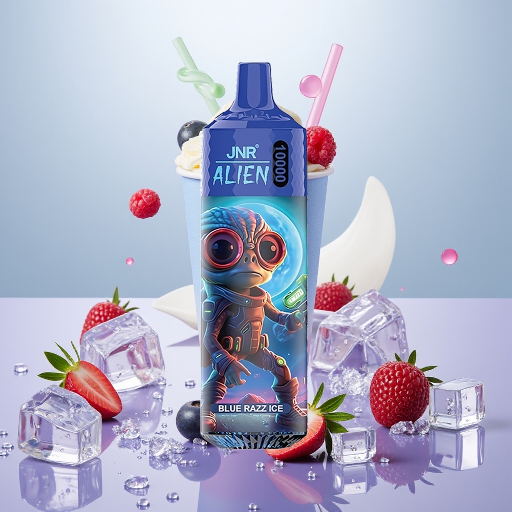 Wholesale Turkey JNR Alien 10000 Puffs RGB LED Mavi Ahududu Buz