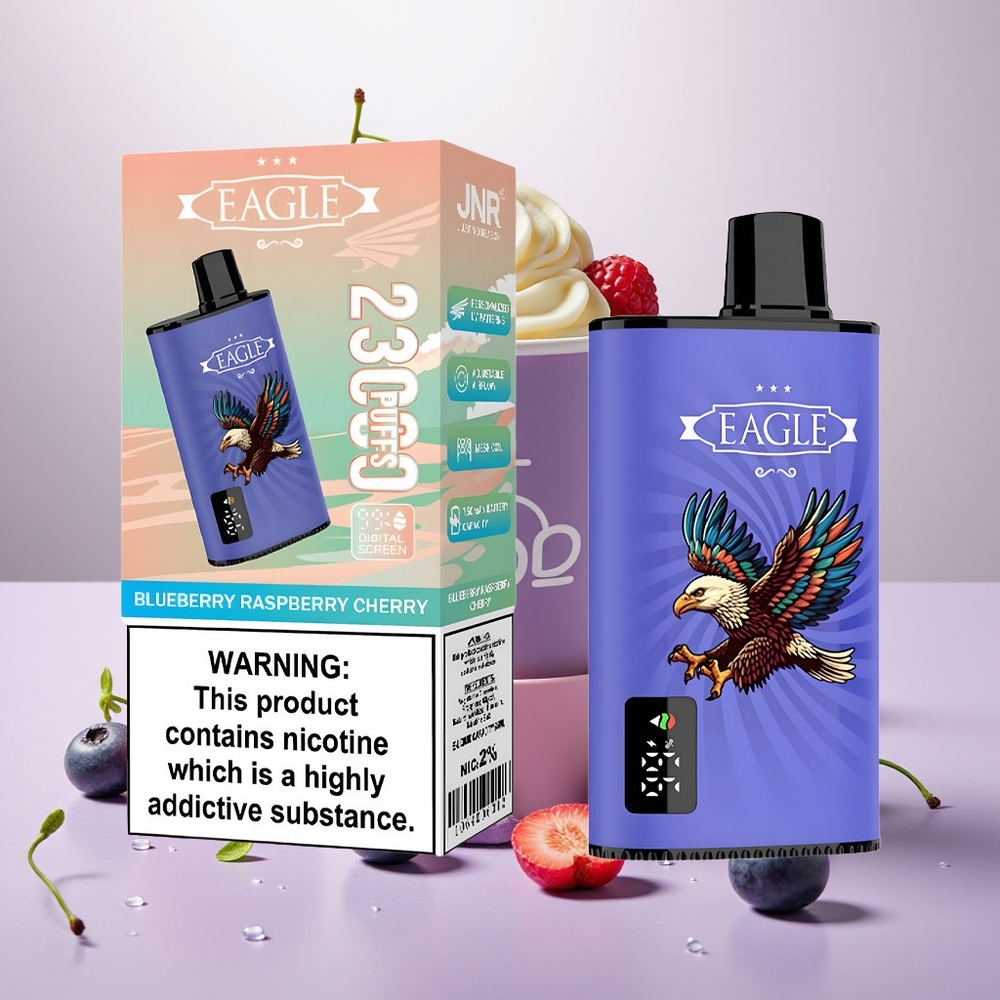 Wholesale Turkey JNR EAGLE Smart 23000 Puffs Digital Screen Type-C Ahududu Vişne Yabanmersini