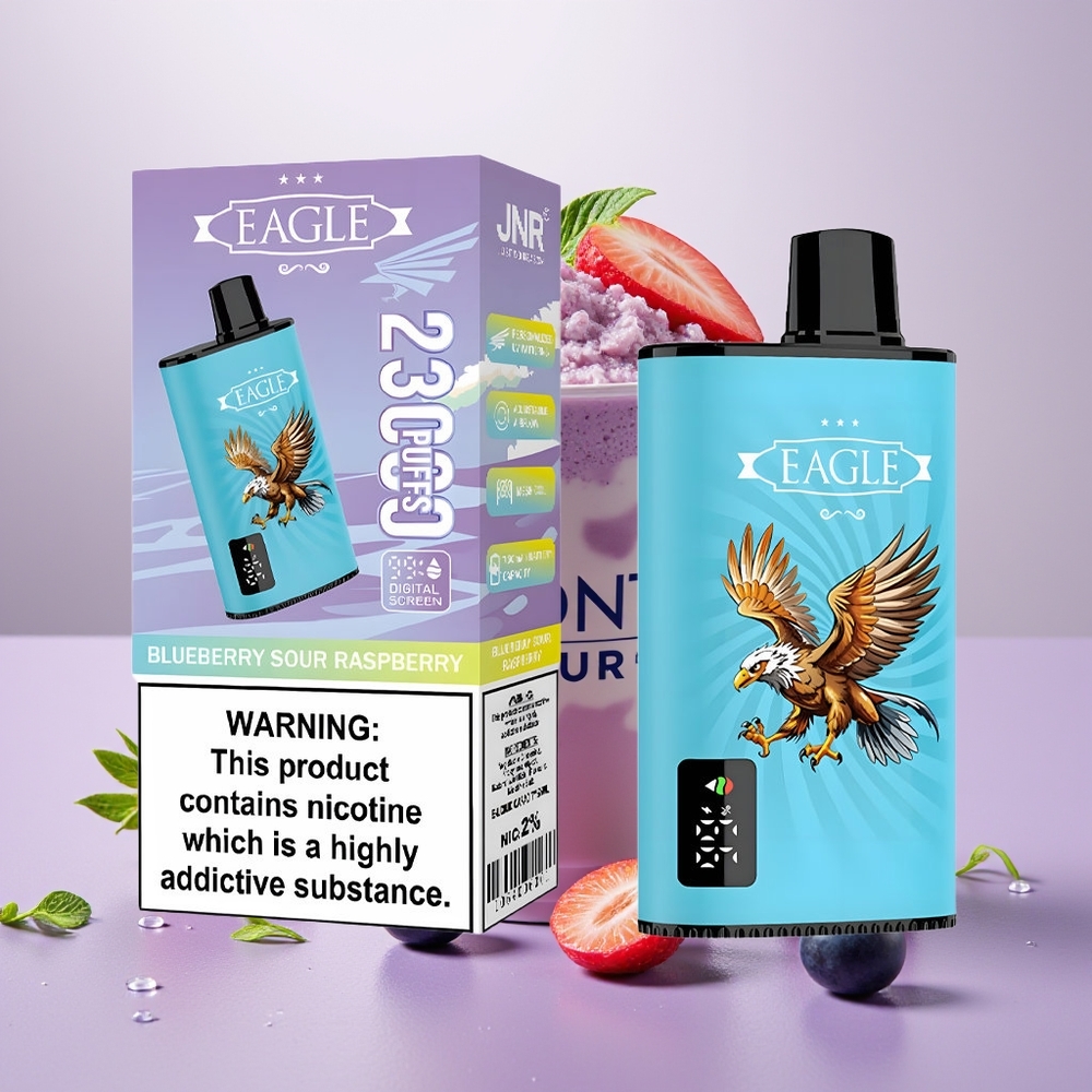 Wholesale Turkey JNR EAGLE Smart 23000 Puffs Digital Screen Type-C Şeftali Ekşi Ahududu