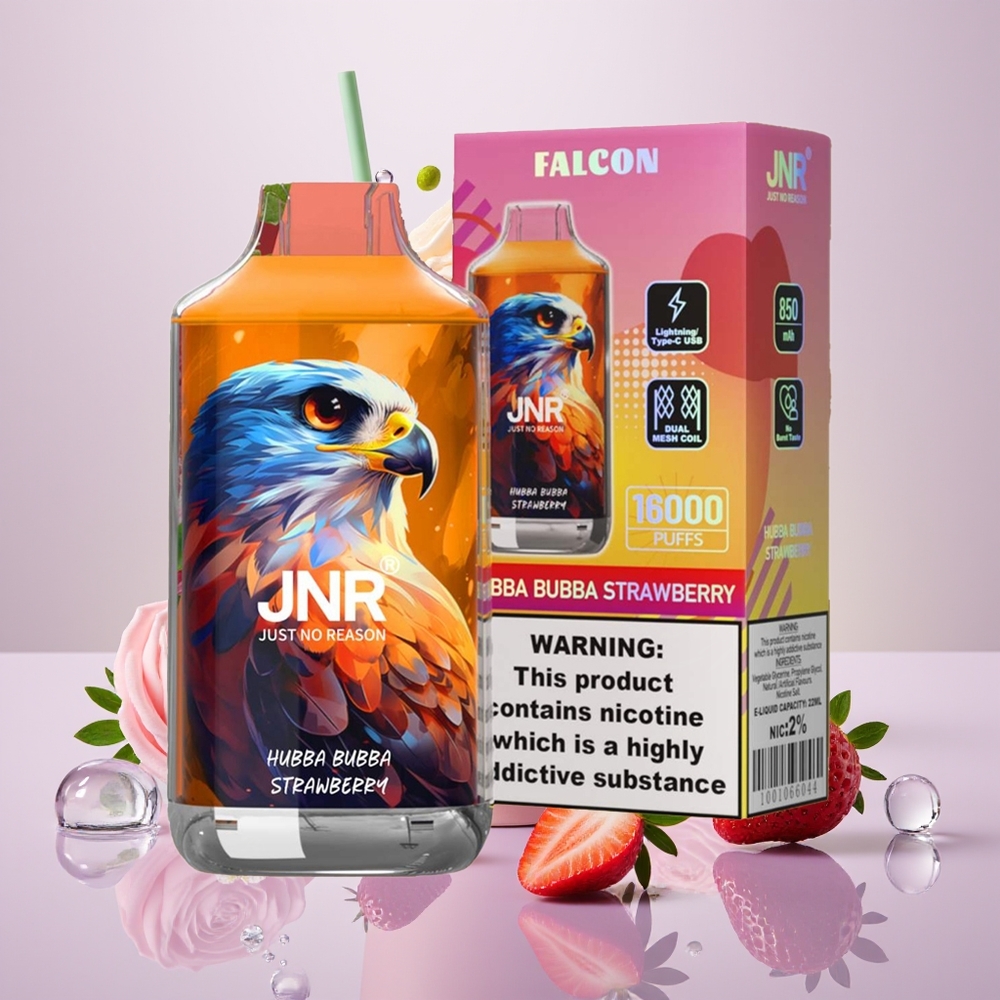 Wholesale Turkey JNR Falcon 16000 Puffs 22ml Hubba Bubba Çilek